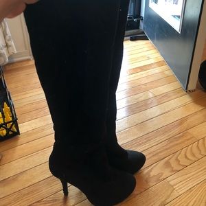 Black over the knee heels